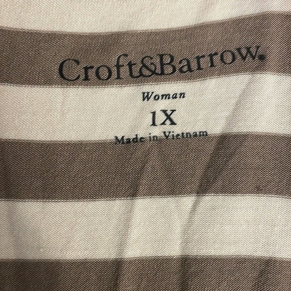 Croft & Barrow sleeveless v-neck belted stripe midi dress - Picture 6 of 7